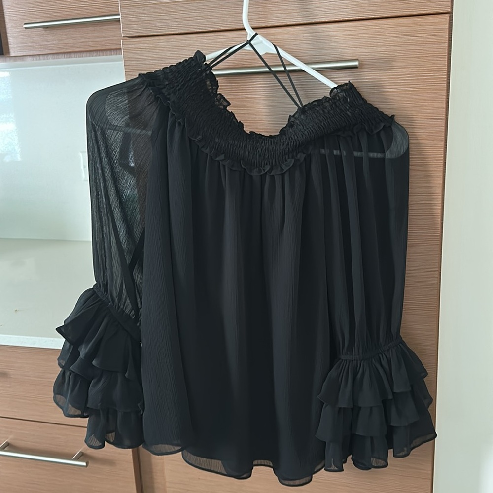 Cece Black Ruffled Blouse - image 6